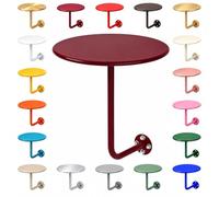 Table de Chevet Murale Ronde en Acier au Carbone avec Un Support Soudé | Étagère de Lit pour Téléphone et Lunettes, Ligne Élégante et Sol Accessible pour Faciliter le Ménage(Burgundy,13.8in)