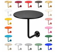 Table de Chevet Murale Ronde en Acier au Carbone avec Un Support Soudé | Étagère de Lit pour Téléphone et Lunettes, Ligne Élégante et Sol Accessible pour Faciliter le Ménage(Black,13.8in)