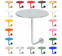 Table de Chevet Murale Ronde en Acier au Carbone avec Un Support Soudé | Étagère de Lit pour Téléphone et Lunettes, Ligne Élégante et Sol Accessible pour Faciliter le Ménage(Silver,11.8in)