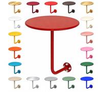 Table de Chevet Murale Ronde en Acier au Carbone avec Un Support Soudé | Étagère de Lit pour Téléphone et Lunettes, Ligne Élégante et Sol Accessible pour Faciliter le Ménage(Red,15.7in)
