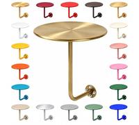 Table de Chevet Murale Ronde en Acier au Carbone avec Un Support Soudé | Étagère de Lit pour Téléphone et Lunettes, Ligne Élégante et Sol Accessible pour Faciliter le Ménage(Antique Gold,11.8in)