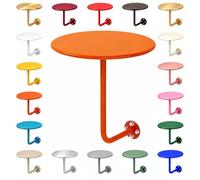 Table de Chevet Murale Ronde en Acier au Carbone avec Un Support Soudé | Étagère de Lit pour Téléphone et Lunettes, Ligne Élégante et Sol Accessible pour Faciliter le Ménage(Orange,15.7in)