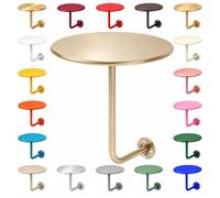 Table de Chevet Murale Ronde en Acier au Carbone avec Un Support Soudé | Étagère de Lit pour Téléphone et Lunettes, Ligne Élégante et Sol Accessible pour Faciliter le Ménage(Gold,11.8in)