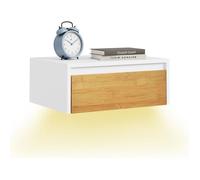 Table de chevet murale - SoBuy - Design suspendu - Tiroir spacieux - Finition mélaminée blanche