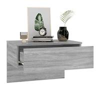 Table de chevet murale Sonoma grise 60 x 40 x 40 cm en bois multicouche pour chambre à coucher, table de chevet moderne pour économiser de l'espace pour la décoration de la maison