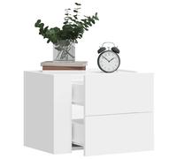 vidaXL Tables de chevet murales 2 pcs blanc 45x30x35 cm, armoire de rangement, armoire murale suspendue, armoire de 848326