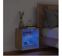 Table de chevet murale | table de nuit suspendue | table d'appoint avec lumières LED chêne sonoma SQZR252774 Home - Living