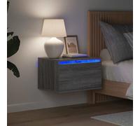 Table de Chevet Murales et Lumières LED Armoire de Nuit Chambre à Coucher vidaXL