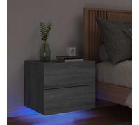 Table de Chevet Murales et Lumières LED Armoire de Nuit Chambre à Coucher vidaXL