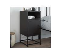vidaXL Table de chevet en acier 36x39x78 cm – Noir