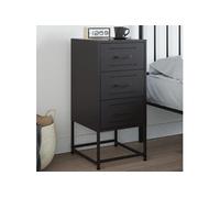 Table de chevet noir 36x39x78 cm acier, armoire, armoire latérale, meuble de chambre à coucher, table de chevet, 846578