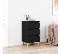 vidaXL Table de nuit Chêne noir 40 x 35 x 70 cm – Bois d'ingénierie, tiroir compact pour la chambre