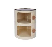 Table de chevet nordique ronde en plastique avec portes coulissantes 2/3 tiroirs commode armoire de rangement pour chambre à coucher nizer multifonction avec 2 étagères