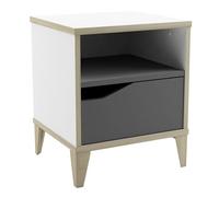 Table de Chevet & Nuit Enfant Blanc - Garçon & Fille - Produit Robuste Pour la Chambre des plus Petits - Fabriqué en France 37 x 33 x 43 CM