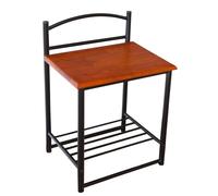 Table de chevet nuit meuble rangement en métal bois noir vintage lit Homestyle4u