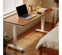 Table de Chevet Ordinateur, Paresseuse Bureau de Lit a Roulette Table de Lecture Mobile Multifonctionnelle Réglable en Hauteur 68-103CM pour Cadre de Lit Double/Queen(130x50x68cm/51.2"x19.7"x26.8")