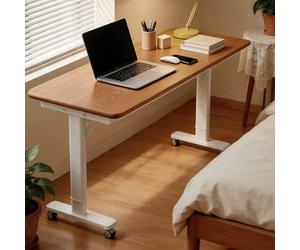 Table de Chevet Ordinateur, Paresseuse Bureau de Lit a Roulette Table de Lecture Mobile Multifonctionnelle Réglable en Hauteur 68-103CM pour Cadre de Lit Double/Queen(100x50x68cm/39.3"x19.7"x26.8")