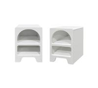 Table de chevet organique effet bois 2 niches (lot de 2) Thessa