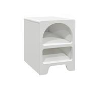 Table de chevet organique effet bois 2 niches Thessa