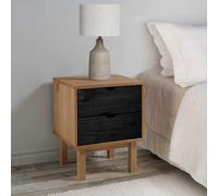 Table de Chevet Marron Gris 45x39x57 cm Bois Pin Solide Table de Nuit vidaXL