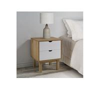 Vidaxl Table De Chevet Otta Marron Et Blanc 45x39x57cm Bois Pin Massif Multicolore