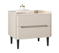 Table De Chevet, Petite Commode, Table De Nuit En Bois Massif, Étagère Ouverte En Bois, Poignée Rainurée Dissimulée For Chambre À Coucher, Chambre D'enfant, Placard, Salon(Off-white,50x40x50cm)