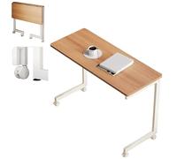 Table de chevet pliante avec 2 types de pieds, aucune installation nécessaire, table de lit d'hôpital roulante, convient pour un usage domestique et médical