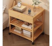 Table de chevet pour chambre à coucher avec tiroirs et compartiments - Organiseur de table d'extrémité pour salon et bureau, dispose de poulies pour une fonctionnalité facile