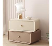 Table de Chevet pour Chambre à Coucher, Table de Chevet avec 2 tiroirs, Plateau supérieur Rotatif avec glissière, Cuir Microfibre pour Chambre à Coucher, Salon, Tabl，Stylish1 40 * 40 * 48cm