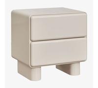 Table de chevet rectangulaire 50x40 cm avec deux tiroirs en MDF Sheila Tapioca Beige