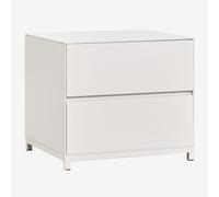 Table de chevet rectangulaire 50x45 cm en MDF Kivora Blanc Gardenia