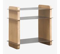 Table de chevet rectangulaire 55x40 cm en bois de manguier et acier Tokyo Bois de Mangue