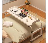 Table de chevet réglable de 115 à 210 cm pour ordinateur portable, chariot de rangement à roulettes, table de chevet mobile avec 4 roulettes, station de travail debout pour la maison et l'hôpital
