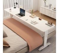 Table de chevet réglable en hauteur avec roulettes panneau en bois massif bureau mobile pour lit, table d'ordinateur pour table de chevet au-dessus de la table de chevet