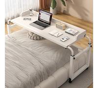 Table de chevet réglable en hauteur sur roulettes, plateau roulant mobile pour lit, chariot de chevet polyvalent, parfait pour les repas, les ordinateurs portables et la lecture, design peu encombrant