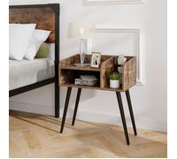 Table de Chevet - RELAX4LIFE - 3 Compartiments Ouvertes - Pieds en Métal - Table de Nuit - Charge 30KG - Style Industriel