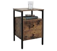 Relaxdays Table de chevet 2 tiroirs