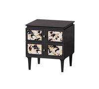 Table de chevet rétro en bois massif - Petite armoire de rangement de haute qualité pour chambre à coucher et salon Table de nuit élégante avec grand espace de rangement