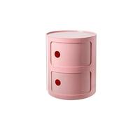Table de Chevet Rond Empilable avec Tiroirs - Table de Nuit Modulaire en ABS, sans Montage, pour Chambre, Salon, Salle de Bain - Design Compact et Gain de Place(Pink,2 Tier)