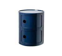 Table de Chevet Rond Empilable avec Tiroirs - Table de Nuit Modulaire en ABS, sans Montage, pour Chambre, Salon, Salle de Bain - Design Compact et Gain de Place(Navy Blue,2 Tier)