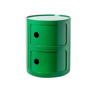 Table de Chevet Rond Empilable avec Tiroirs - Table de Nuit Modulaire en ABS, sans Montage, pour Chambre, Salon, Salle de Bain - Design Compact et Gain de Place(Green,2 Tier)
