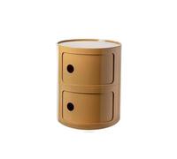 Table de Chevet Rond Empilable avec Tiroirs - Table de Nuit Modulaire en ABS, sans Montage, pour Chambre, Salon, Salle de Bain - Design Compact et Gain de Place(Orange,2 Tier)