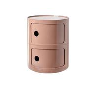 Table de Chevet Rond Empilable avec Tiroirs - Table de Nuit Modulaire en ABS, sans Montage, pour Chambre, Salon, Salle de Bain - Design Compact et Gain de Place(Dirty Pink,2 Tier)