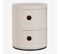 Table de chevet ronde Ø30 cm avec étagères Babel Tapioca Beige