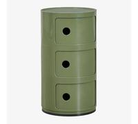 Table de chevet ronde Ø30 cm avec étagères Babel Vert Olive Intense