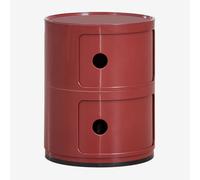 Table de chevet ronde Ø30 cm avec étagères Babel Vin Rouge