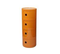 Table de chevet ronde avec porte coulissante, modulaire 2-4 niveaux de | Table de chevet empilable en ABS de 2 à 4 niveaux avec porte coulissante et tiroir, idéale pour les espaces restreints et