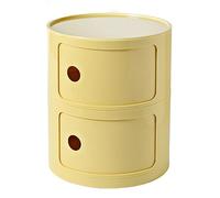 Table de chevet ronde avec tiroirs, petite table de chevet avec rangement, meuble de rangement rond avec porte coulissante, table d'appoint moderne, commode de chevet en plastique pour salon, chambre