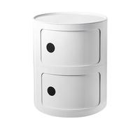 Table de chevet ronde avec tiroirs, petite table de chevet avec rangement, meuble de rangement rond avec porte coulissante, table d'appoint moderne, commode de chevet en plastique pour salon, chambre