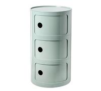 Table de chevet ronde avec tiroirs, petite table de chevet avec rangement, meuble de rangement rond avec porte coulissante, table d'appoint moderne, commode de chevet en plastique pour salon, chambre